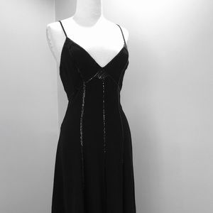 DNKNY Silk spaghetti strap midi A-line dress